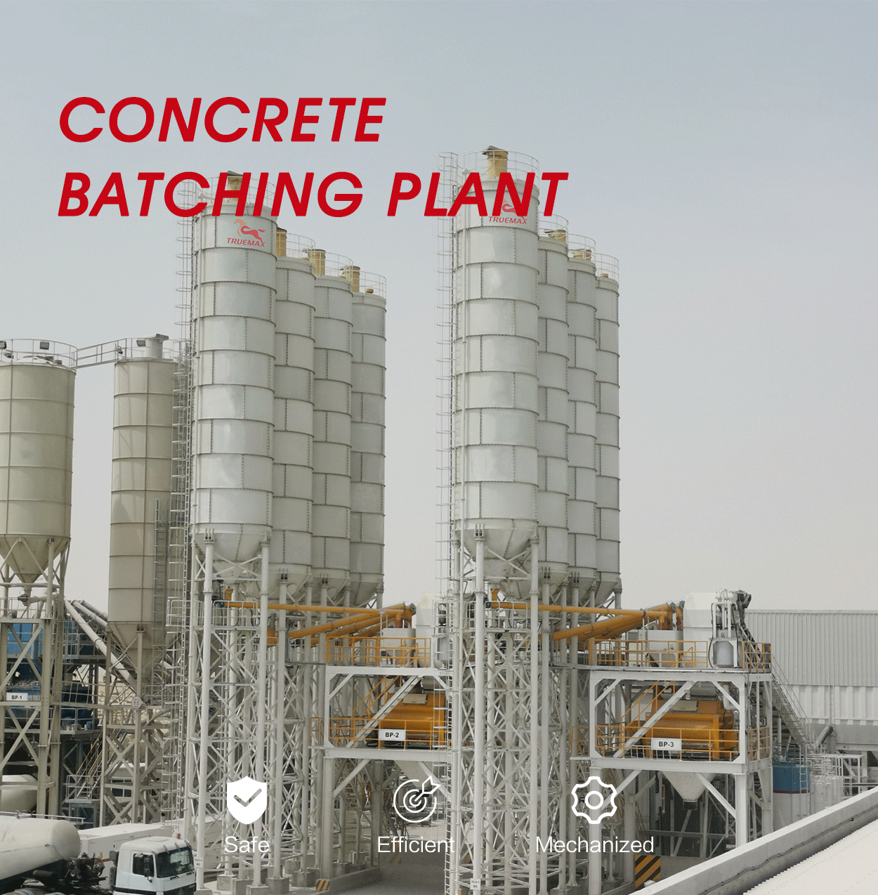 How much space does it take to build a small concrete batching plant?